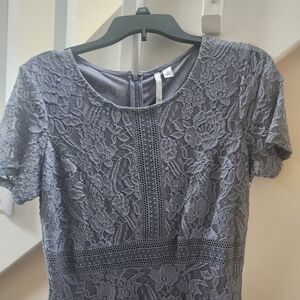 Lauren Conrad Slate floral mid- length dress